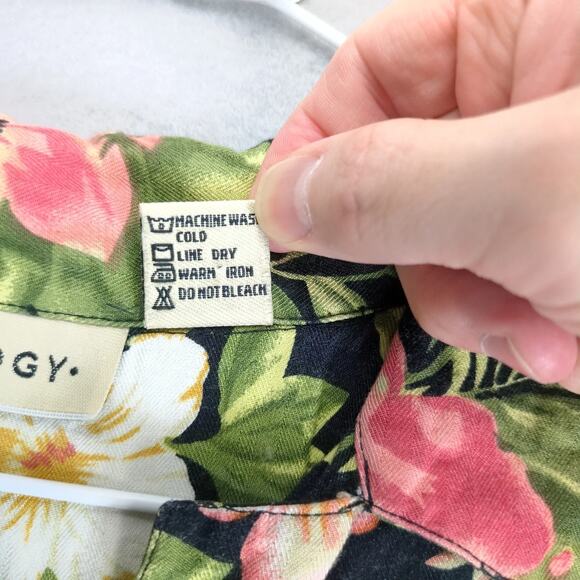 Analogy Black Tropical Button Up Rayon Shirt Women's Plus 1X Short Sleeve Casual - Picture 10 of 10